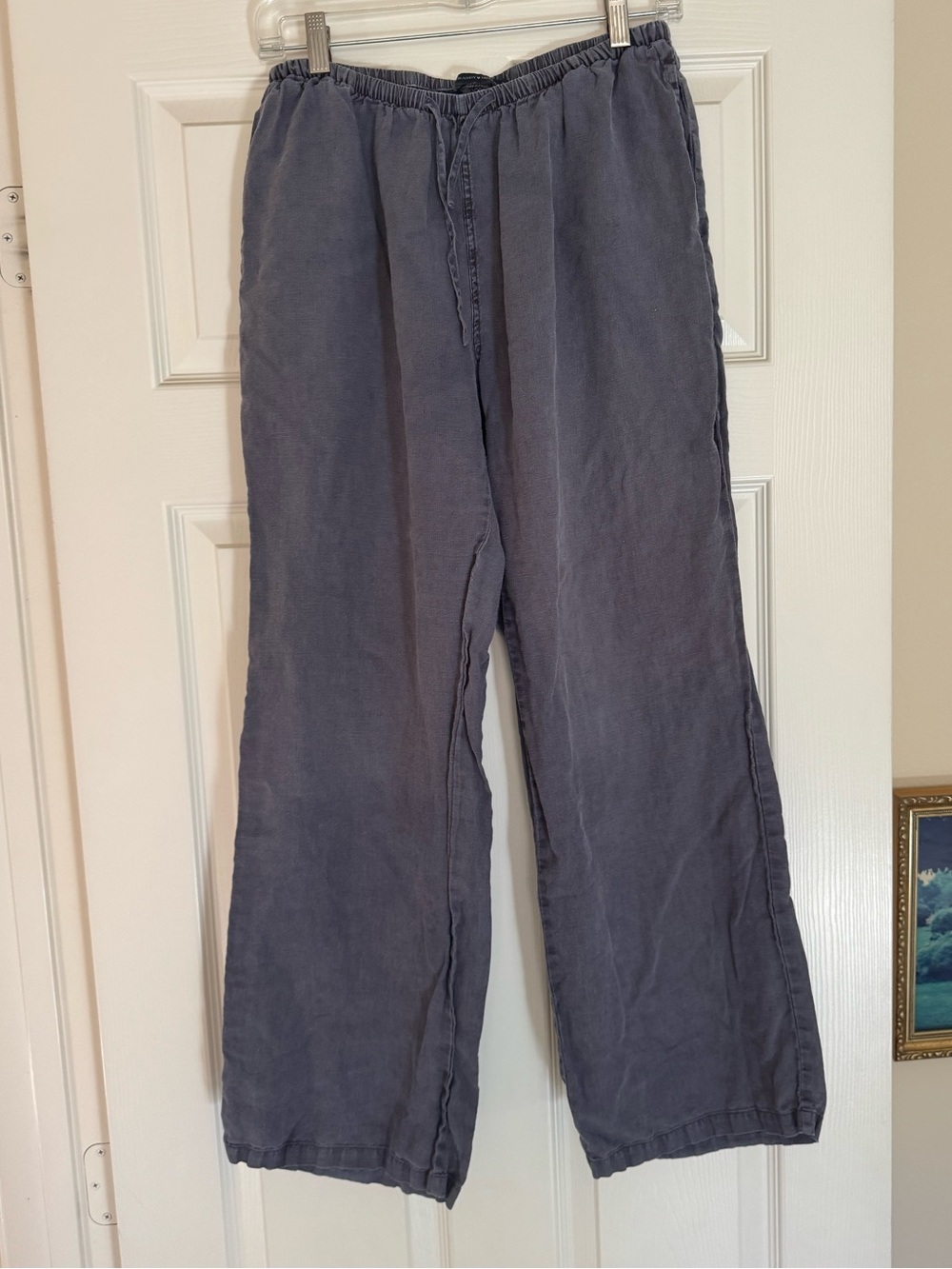 Brandy Melville Wide Leg Drawstring Pants in Faded Blue-Gray